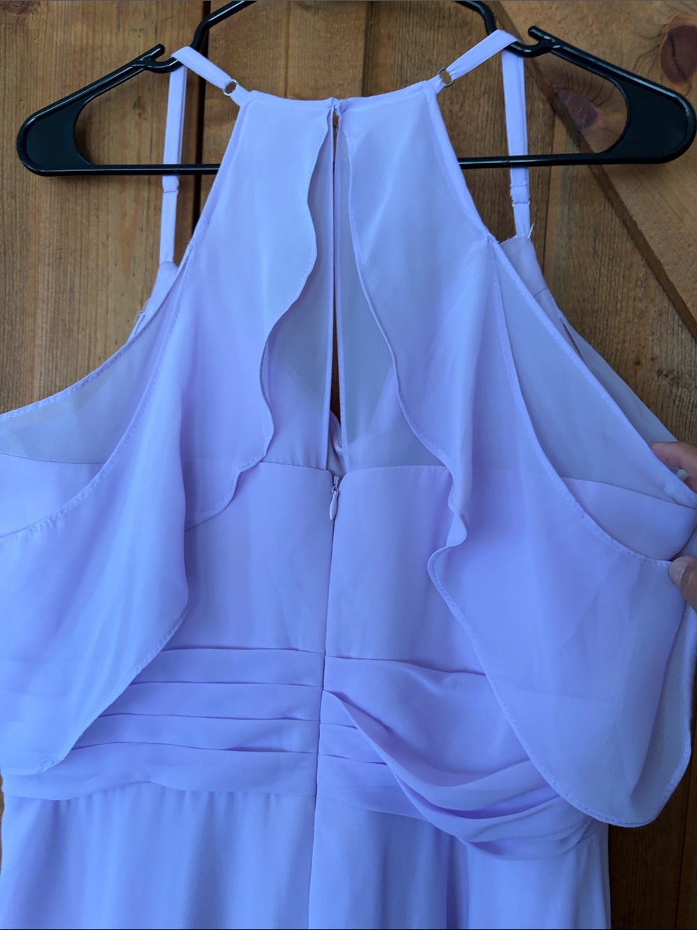 Lavender Ruffle-Detail Spaghetti Strap Maxi Dress - Picture 4 of 8